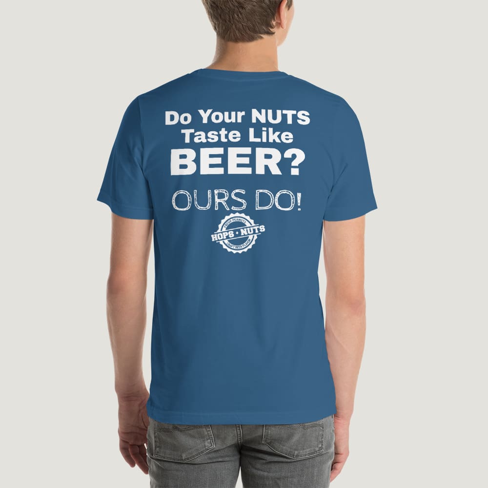 NUTS on the BACK H+N Short-Sleeve Unisex T-Shirt-hops-and-nuts-craft-beer-snacks